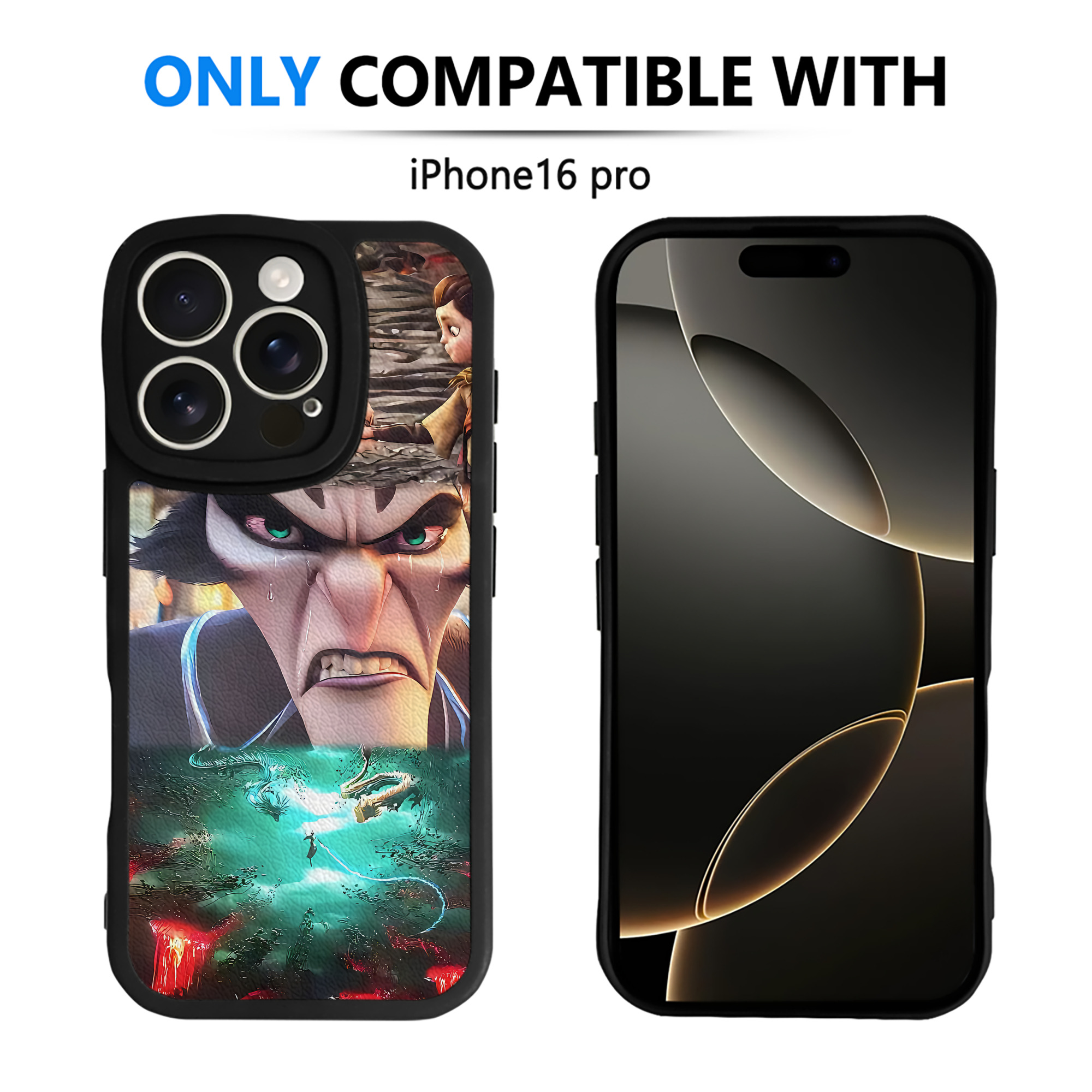 （画像用） Ne Zha 2 ナタ 魔童の大暴れ 【iPhone 16シリーズ対応】シリコンスマホケース（レザー調） 材質：シリコン